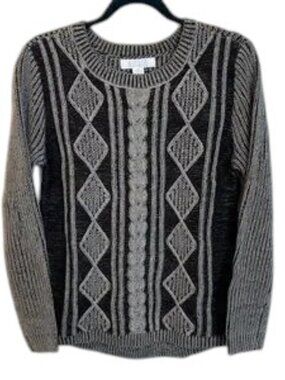 Bunulu Black and Gray Crewneck Sweater, Size S